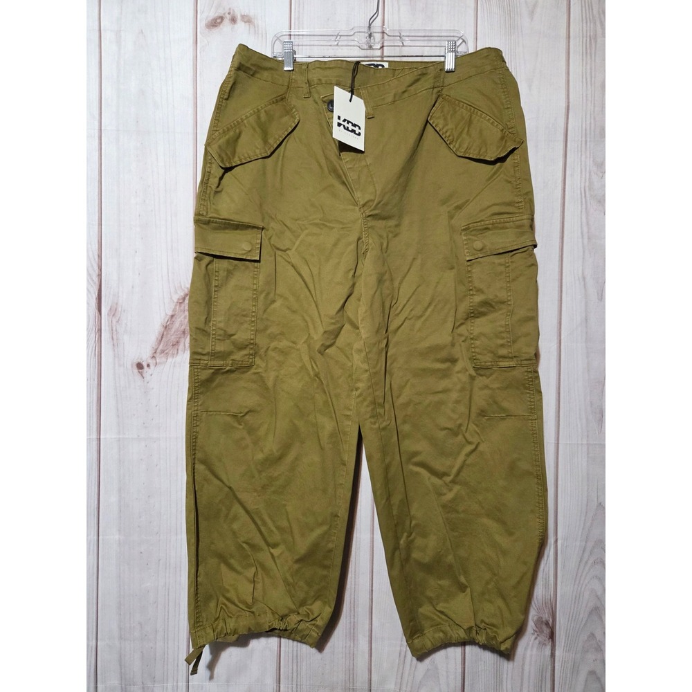 KBB Kahlana Barfield Brown Target Tan Cargo Pants Asymmetric Waist Women XL NEW - Picture 1 of 8